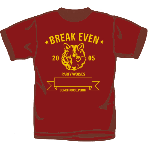 Break Even "Party Wolves" T Shirt
